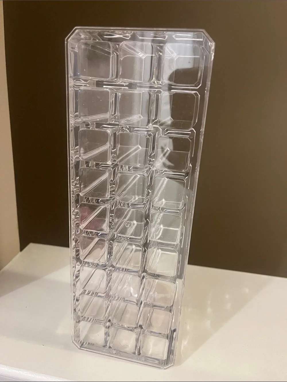 Clear Acrylic Makeup Organizer Tower - 27 Compartment